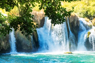 Krka Ulusal Parkı, Şelale Skradinski buk, Hırvatistan.