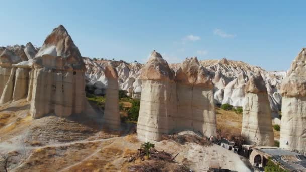 Vue aérienne de drone de Cappadoce à Love Valley Goreme Turquie — Video