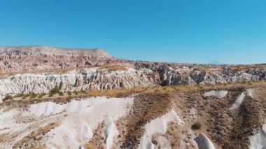 Kapadokya hava aracı görüntüsü kayalar, mağara kiliseleri, yerleşim yerleri Goreme Turkey
