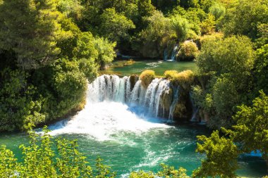 Krka Ulusal Parkı, Şelale Skradinski buk, Hırvatistan.
