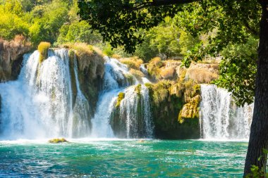 Krka Ulusal Parkı, Şelale Skradinski buk, Hırvatistan.