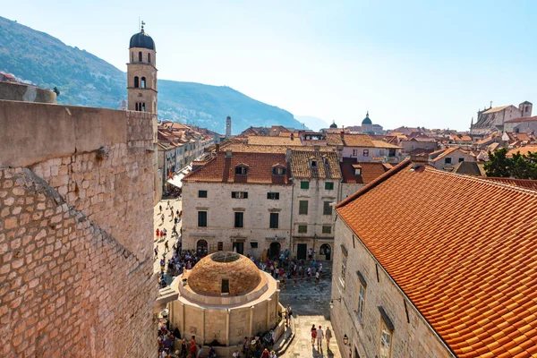 Panorama Dubrovnik Toits de la vieille ville. Europe, Croatie — Photo