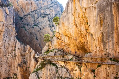 El Caminito del Rey turistik merkezi Malaga, İspanya.