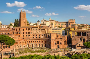 Roma 'nın başkenti İtalya' daki Capitoline Hill 'den Romanum Manzarası