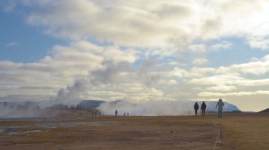Hver Myvatn jeotermal alanı doğal buharlı İzlanda