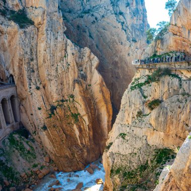 El Caminito del Rey turistik merkezi Malaga, İspanya.