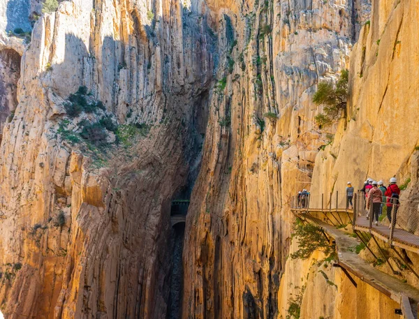 Uitzicht op El Caminito del Rey toeristische attractie Malaga, Spanje. — Stockfoto