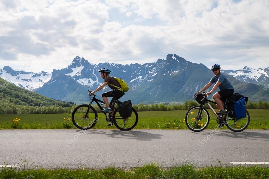 Two mountain bike cyclists, Norway