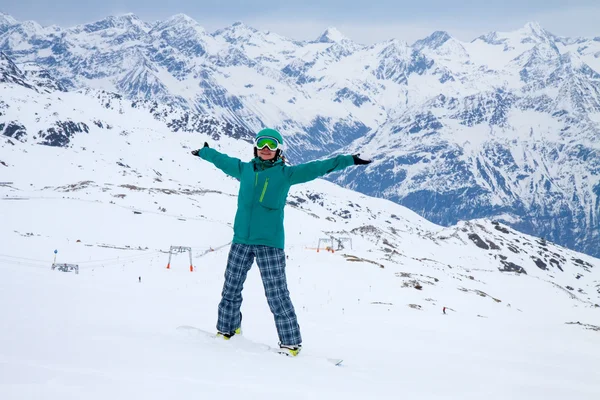 Snowboarder, Solden, Austria, extreme winter sport — Stock Photo, Image