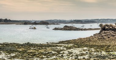 kıyı düşük gelgit, Brittany, Fransa