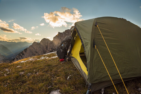 Camping in high mountains