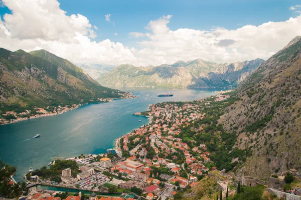 View on Kotor from the height of bird flight. Montenegro. — Stock Photo, Image