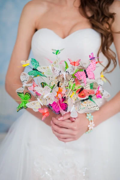 Buquê de casamento de borboletas close-up — Fotografia de Stock