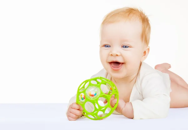 Baby med boll — Stockfoto