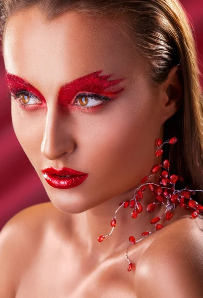 Red makeup — Stock Photo, Image