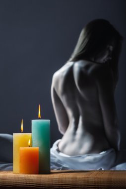 Yatakta seksi kadın
