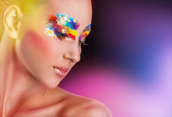 Attractive woman with bright makeup — Stock Photo, Image