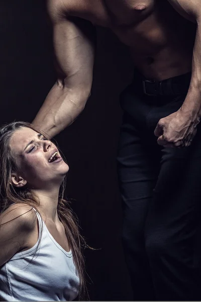 Femme victime de violence domestique — Photo