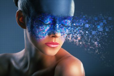 Çekici kadın parlak makyaj