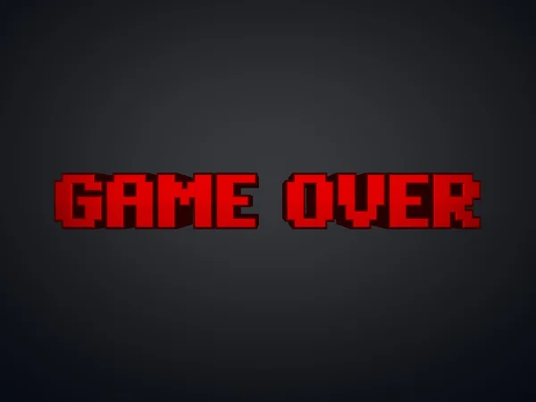 Texto de pixel vermelho Game Over — Fotografia de Stock