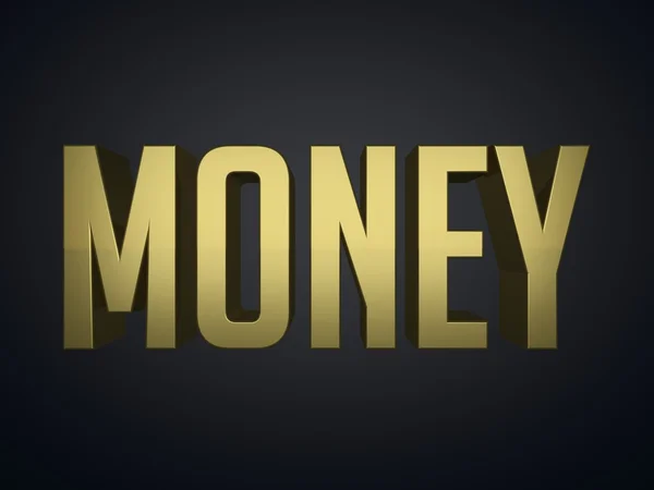 Money - metallic yellow text — Stock Photo, Image