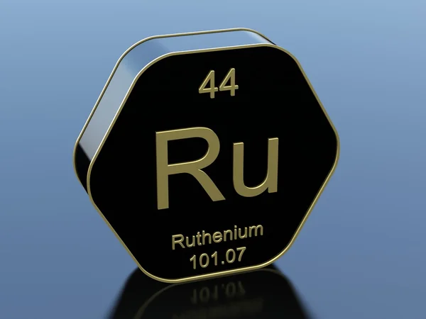 Símbolo do elemento rutênio — Fotografia de Stock