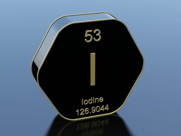 Símbolo do elemento iodo — Fotografia de Stock