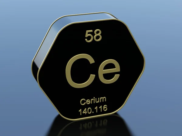 Cerium element symbol — Stockfoto