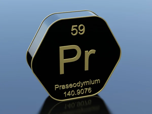 Simbolo dell'elemento Praseodimio — Foto Stock