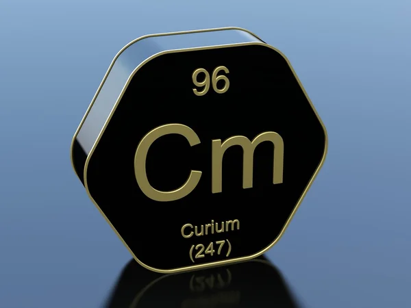 Símbolo do elemento curium — Fotografia de Stock