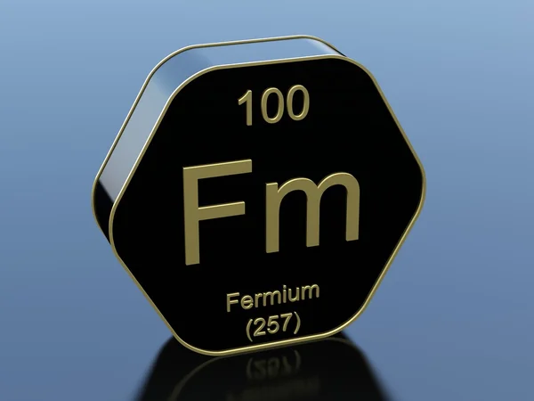 Símbolo de elemento de fermio — Foto de Stock