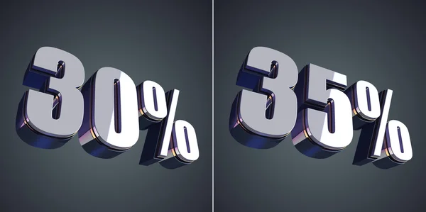 30%와 35% — 스톡 사진