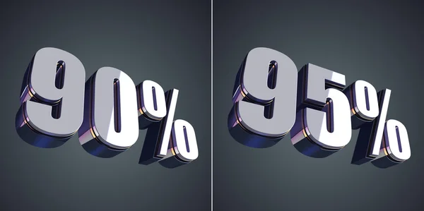 90% 및 95% — 스톡 사진