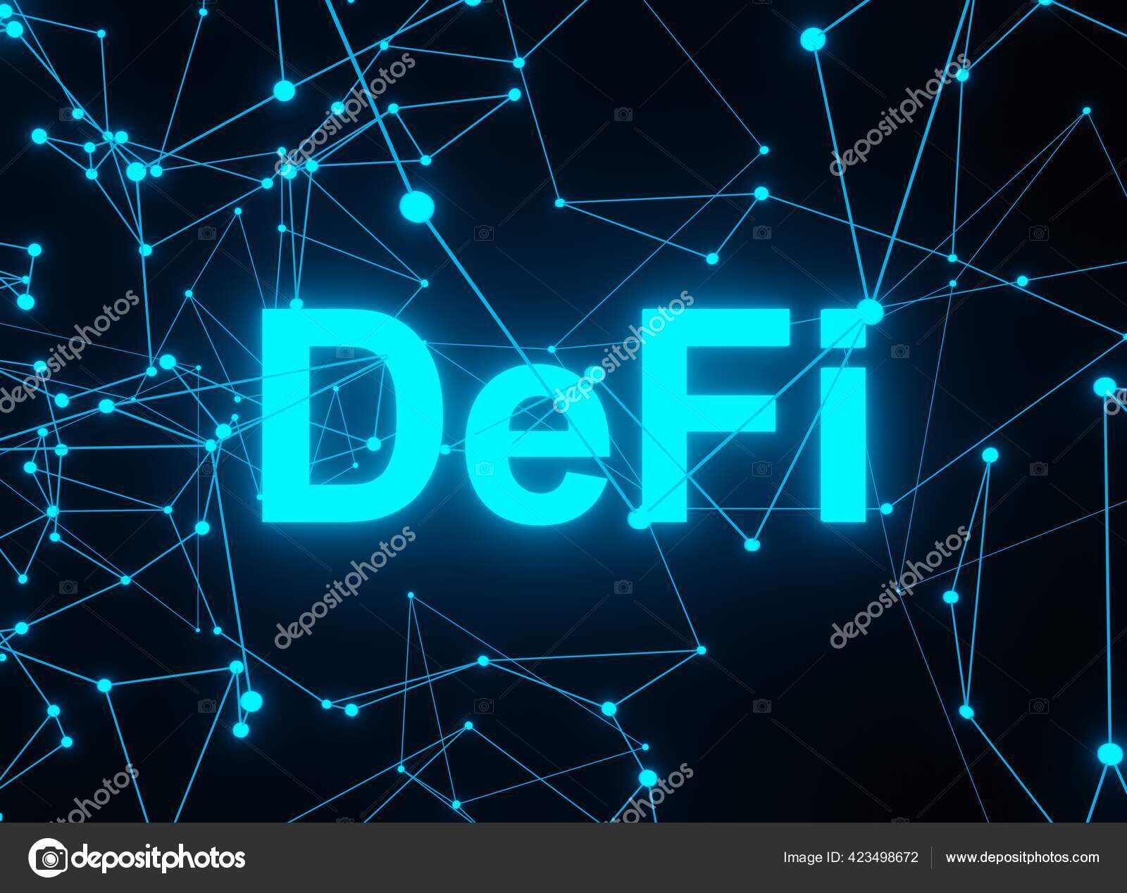 Defi Decentralized Finance Crypto Finance Industry Futuristic Dark Background Dots Stock Photo By C Conceptw 423498672