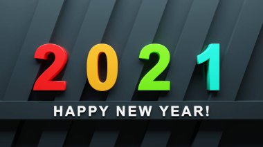 2021 Mutlu Yıllar - modern renkli geniş afiş arkaplanı