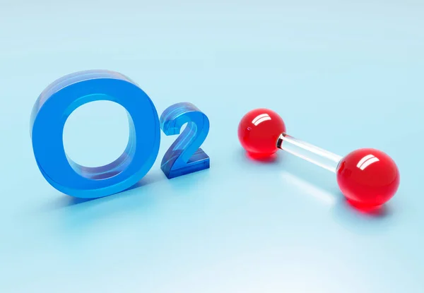 Oxygen Glass Molecule Bond Symbol Blue Background — Stock Photo, Image