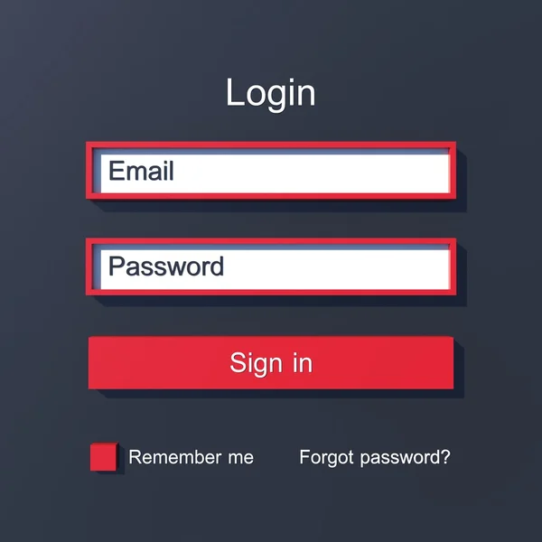 Modulo di login utente — Foto Stock