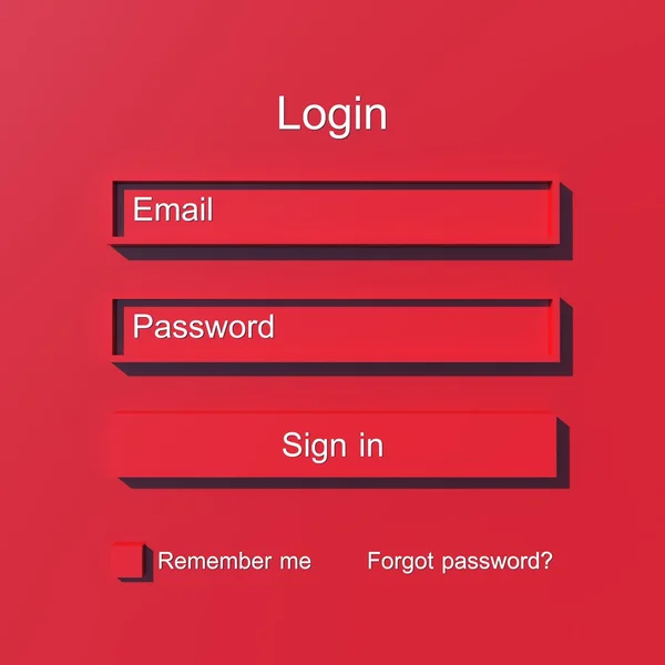 3D-lid login formulier — Stockfoto