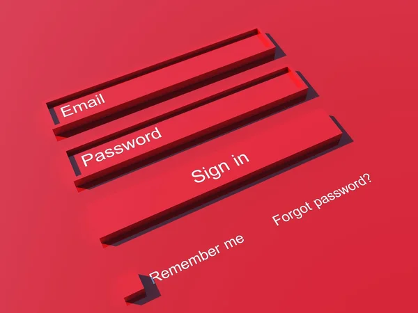 3D member login form — Stock Photo, Image