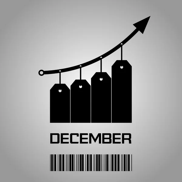 Harga naik pada bulan Desember — Stok Foto