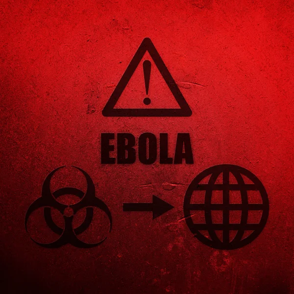 埃博拉病毒红色背景 — 图库照片