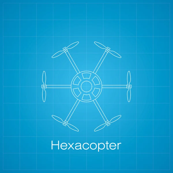 Hexacopter tekening — Stockfoto