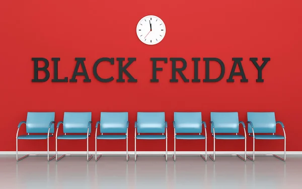 Black friday on red wall — Stock Photo, Image