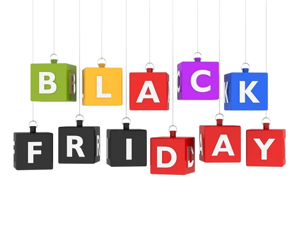 Black friday on colored cubes — Stock Photo, Image