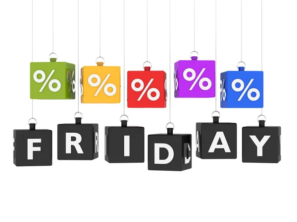 Black friday on red labels — Stock Photo, Image