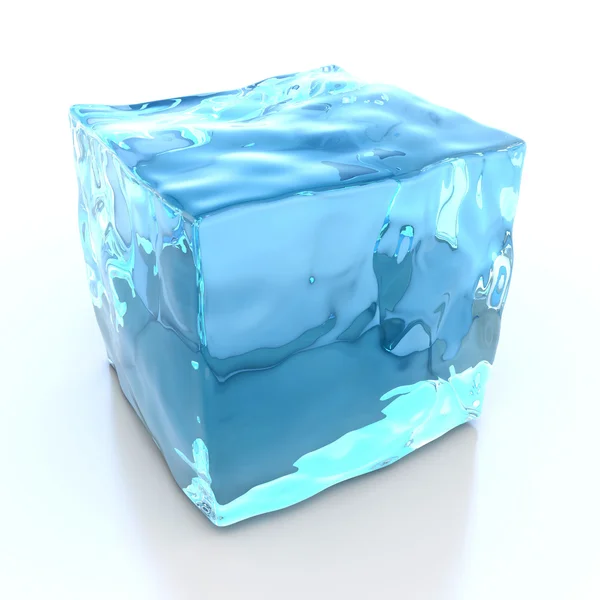 Blue ice cube — Stock Photo, Image