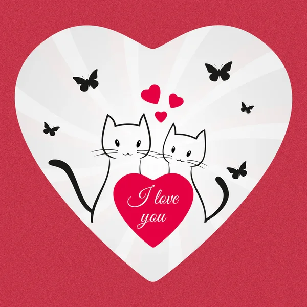 Alla hjärtans dag par älskare katter — Stockfoto