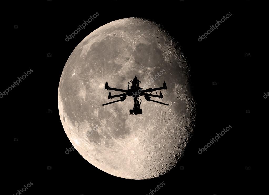 Drone in the moon Stock Photo by 74474629