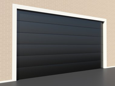 Modern black garage door
