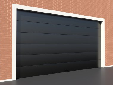 Modern black garage door